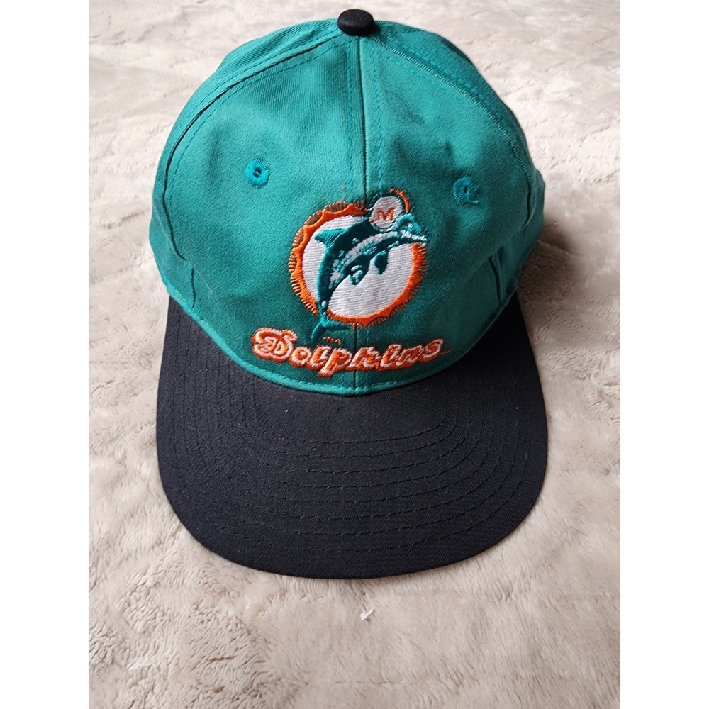 Miami Dolphins Vintage Snapback Hat Eastport NFL Teal Black One Size Cap